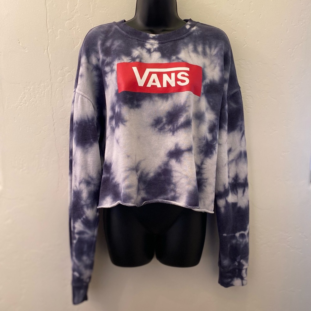 Vans Tye Dye Blue & White Crop top Size XL